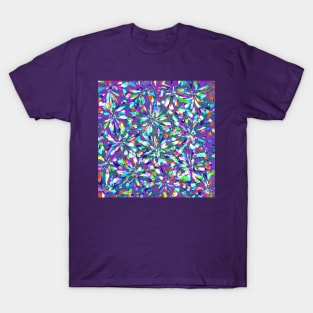 Purple Splashes Digital Fluid Art Design T-Shirt